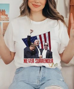 Trending Trump Rally Never Surrender Us Flag T shirt