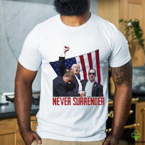 Trending Trump Rally Never Surrender Us Flag T shirt