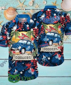 Trendy Car Floral Los Angeles Dodgers MLB Hawaiian Shirt Aloha