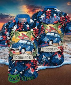 Trendy Car Floral Los Angeles Dodgers MLB Hawaiian Shirt Aloha