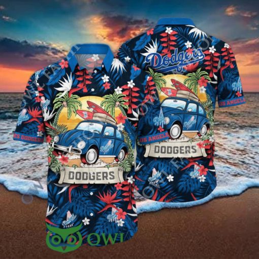 Trendy Car Floral Los Angeles Dodgers MLB Hawaiian Shirt Aloha