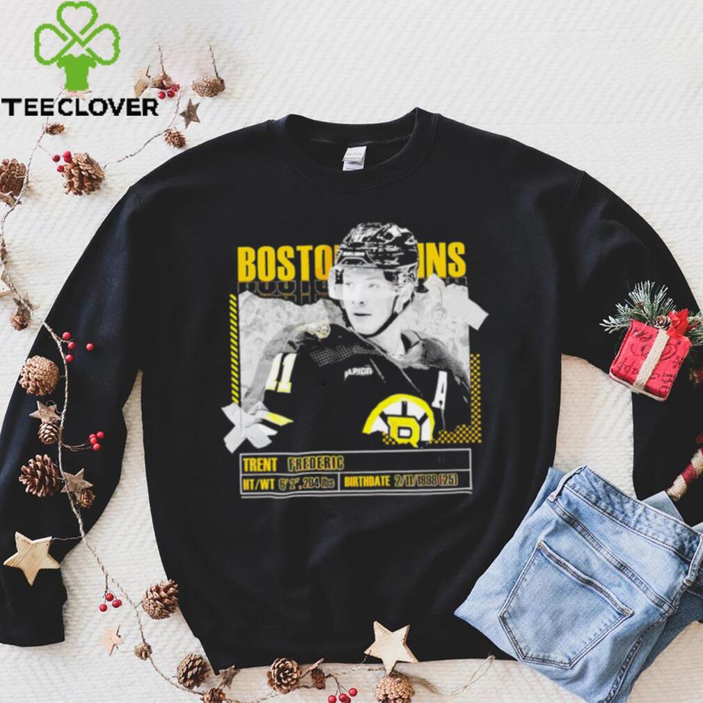 Trent Frederic number 11 Boston Bruins ice hockey player pose paper gift shirt Trent Frederic number 11 Boston Bruins ice hockey player pose paper gift shirt