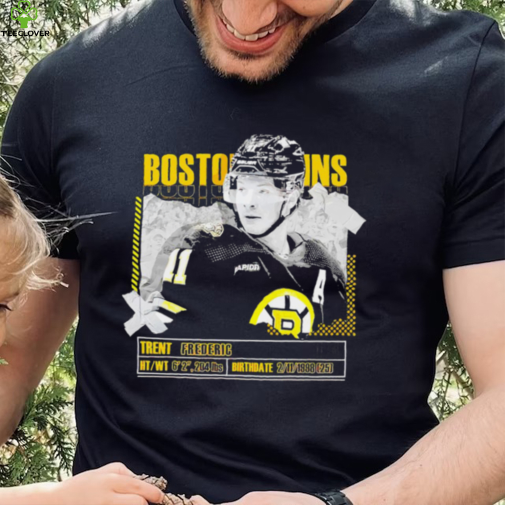 Trent Frederic number 11 Boston Bruins ice hockey player pose paper gift shirt Trent Frederic number 11 Boston Bruins ice hockey player pose paper gift shirt