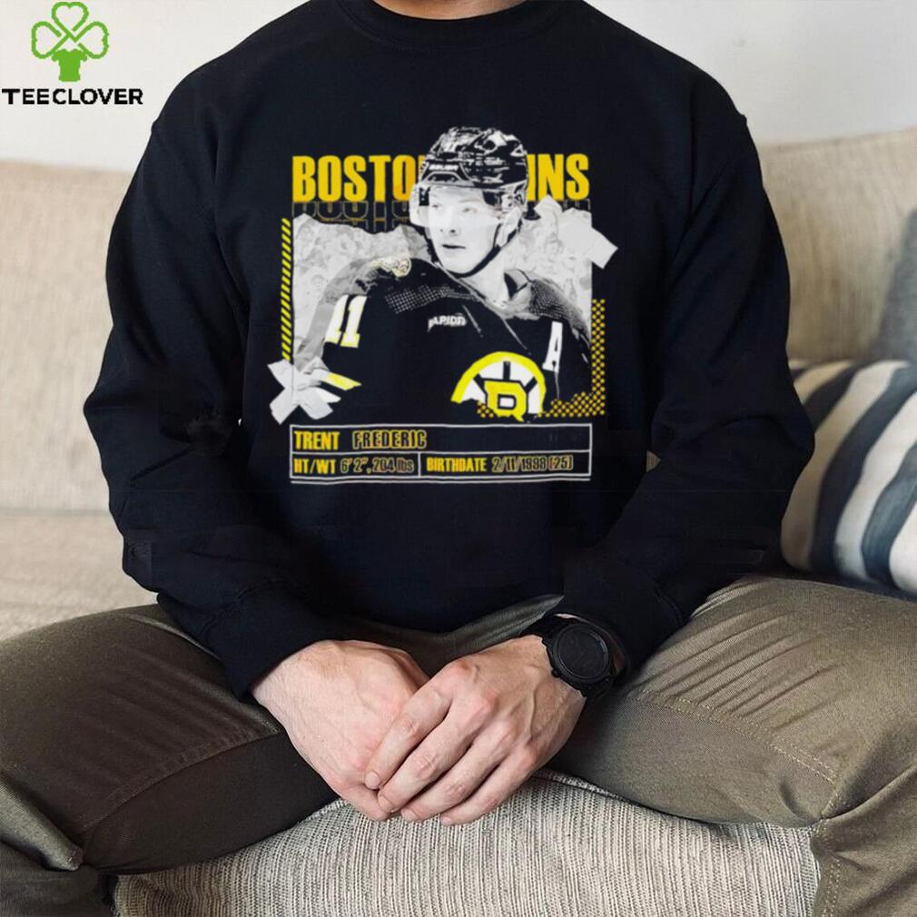 Trent Frederic number 11 Boston Bruins ice hockey player pose paper gift shirt Trent Frederic number 11 Boston Bruins ice hockey player pose paper gift shirt