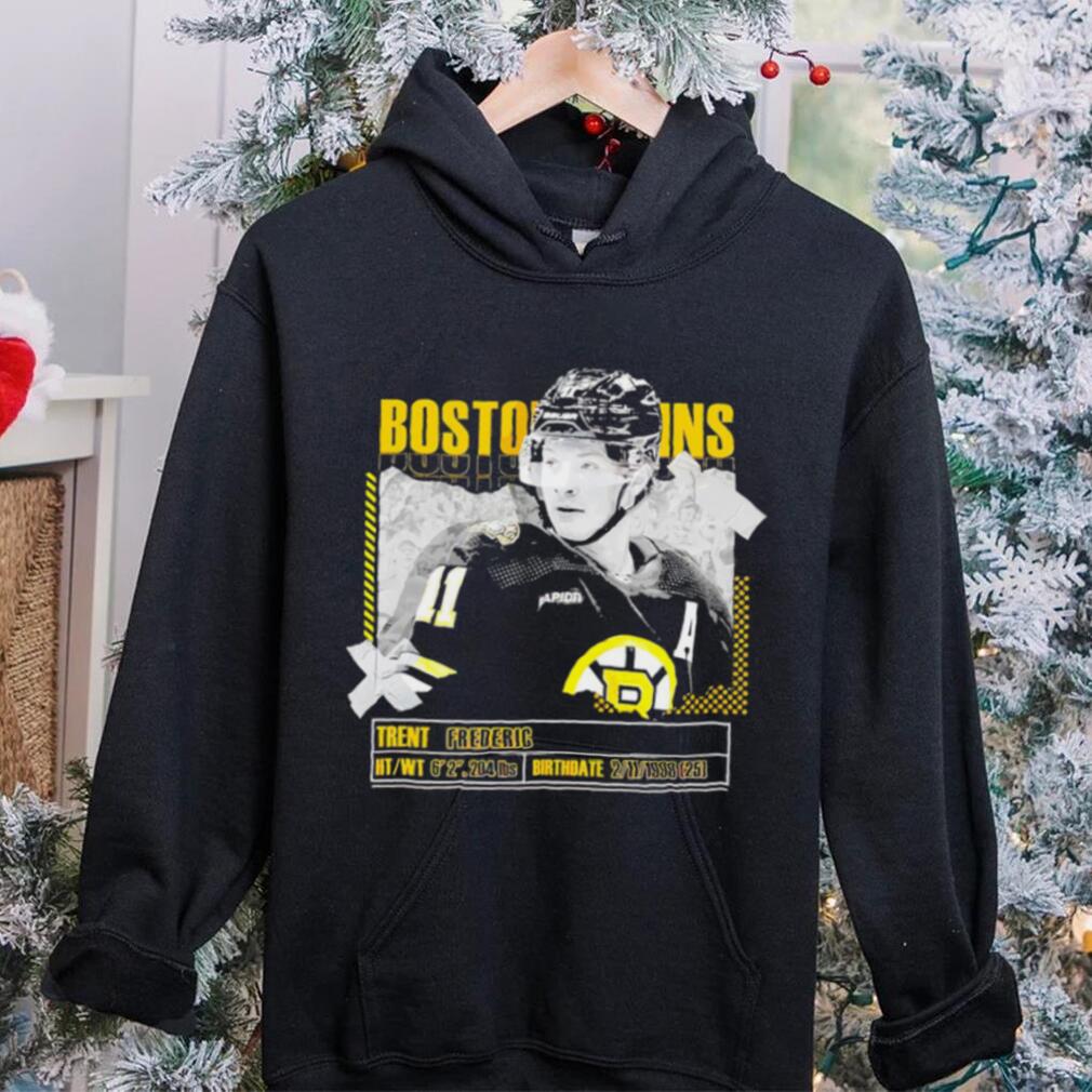 Trent Frederic number 11 Boston Bruins ice hockey player pose paper gift shirt Trent Frederic number 11 Boston Bruins ice hockey player pose paper gift shirt
