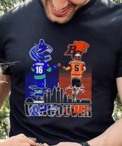 Trevor Linden and Lui Passaglia Vancouver Sport skyline signatures shirt