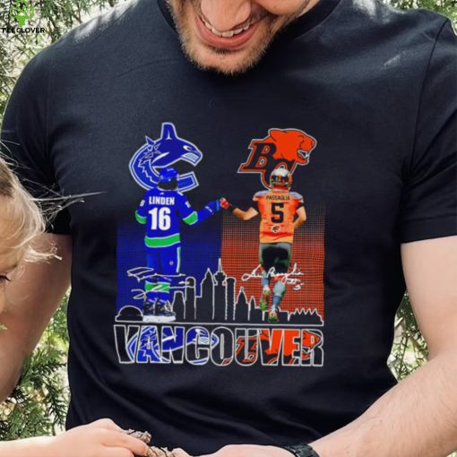 Trevor Linden and Lui Passaglia Vancouver Sport skyline signatures hoodie, sweater, longsleeve, shirt v-neck, t-shirt