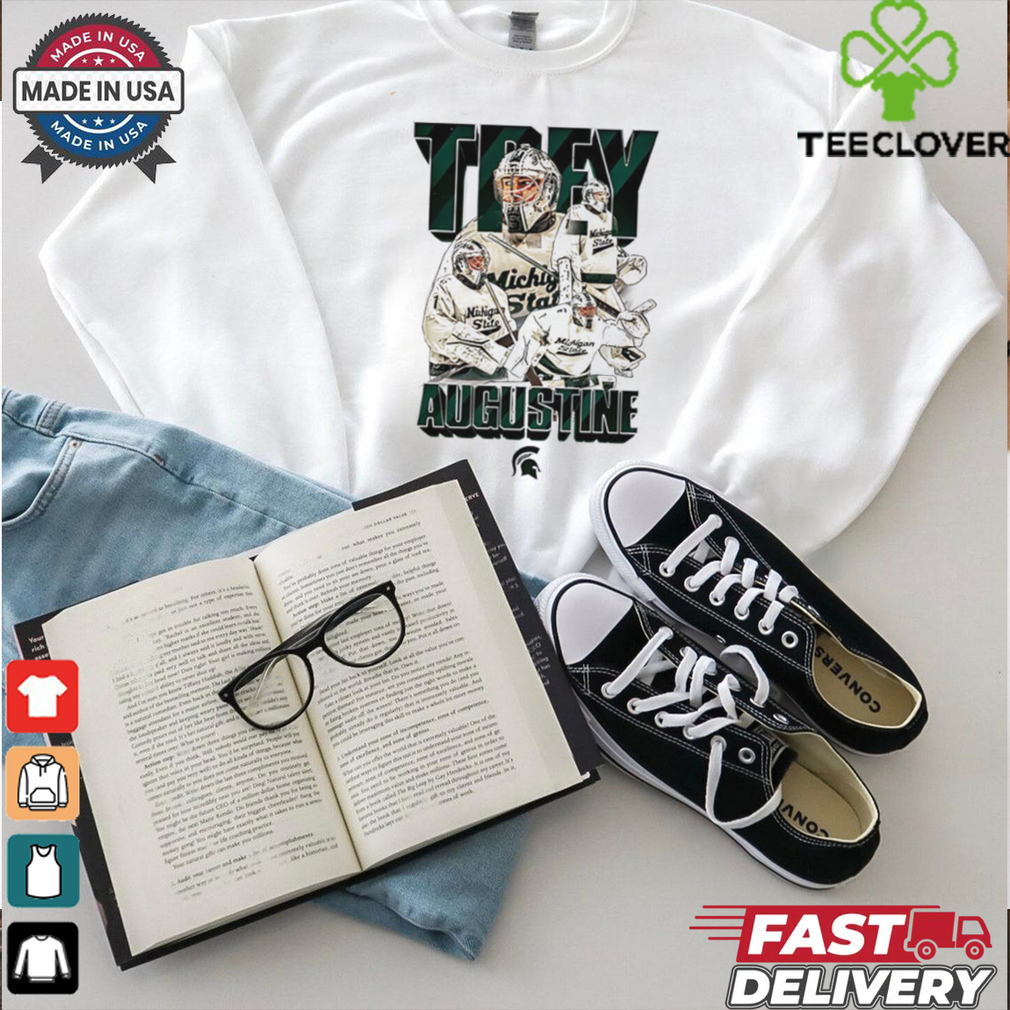 Trey Augustine Michigan State hockey graphic shirt Trey Augustine Michigan State hockey graphic shirt