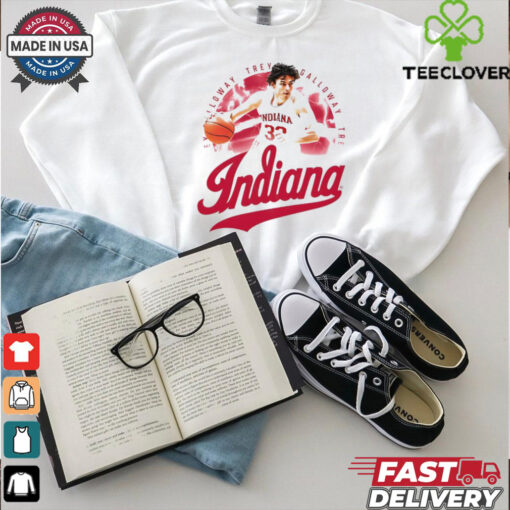 Trey Galloway post move Indiana basketball shirt