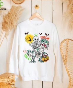 Trick Rawr Treat Skeleton TRex Dinosaur Pumpkin Halloween Shirt