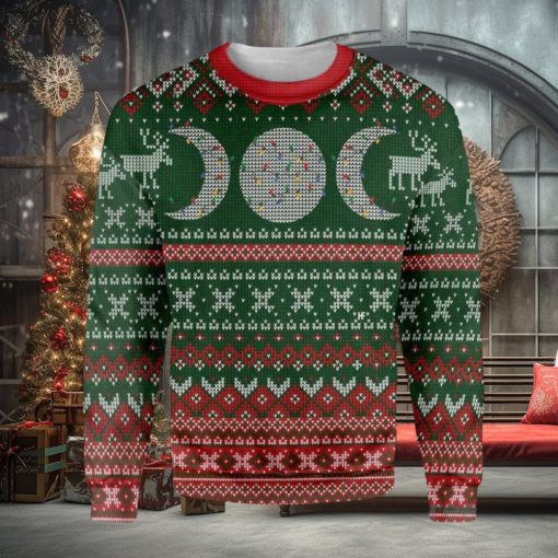 Triple Moon Witch Wicca Ugly Christmas Sweater