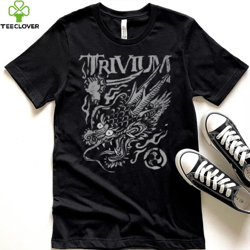 Trivium Screaming Dragon Black and White Tee Shirt Trivium Screaming Dragon Black and White Tee Shirt