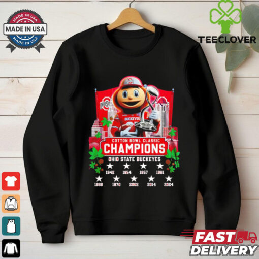 Trophy Cotton Bowl Classic Champions Ohio State Buckeyes Mascot shirt