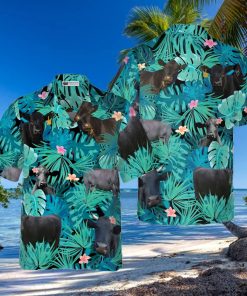 Tropical Black Cow Lover Hawaiian Shirt