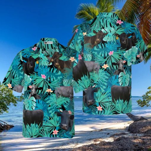 Tropical Black Cow Lover Hawaiian Shirt