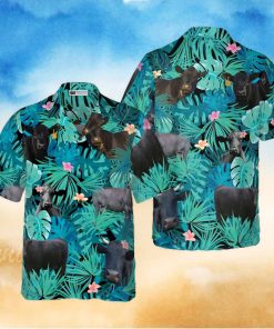 Tropical Black Cow Lover Hawaiian Shirt