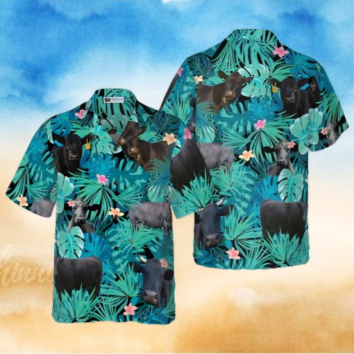 Tropical Black Cow Lover Hawaiian Shirt