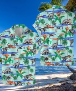 Tropical Dinosaur Hawaiian Shirt For Men Women Summer Aloha