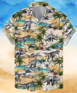 Tropical Dinosaur Hawaiian Shirts for Men Women Dinosaur