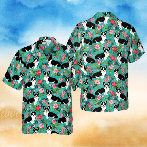 Tropical Floral Corgi Hawaiian Shirt