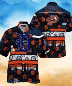 Tropical Floral Motifs Detroit Tigers Aloha Shirt