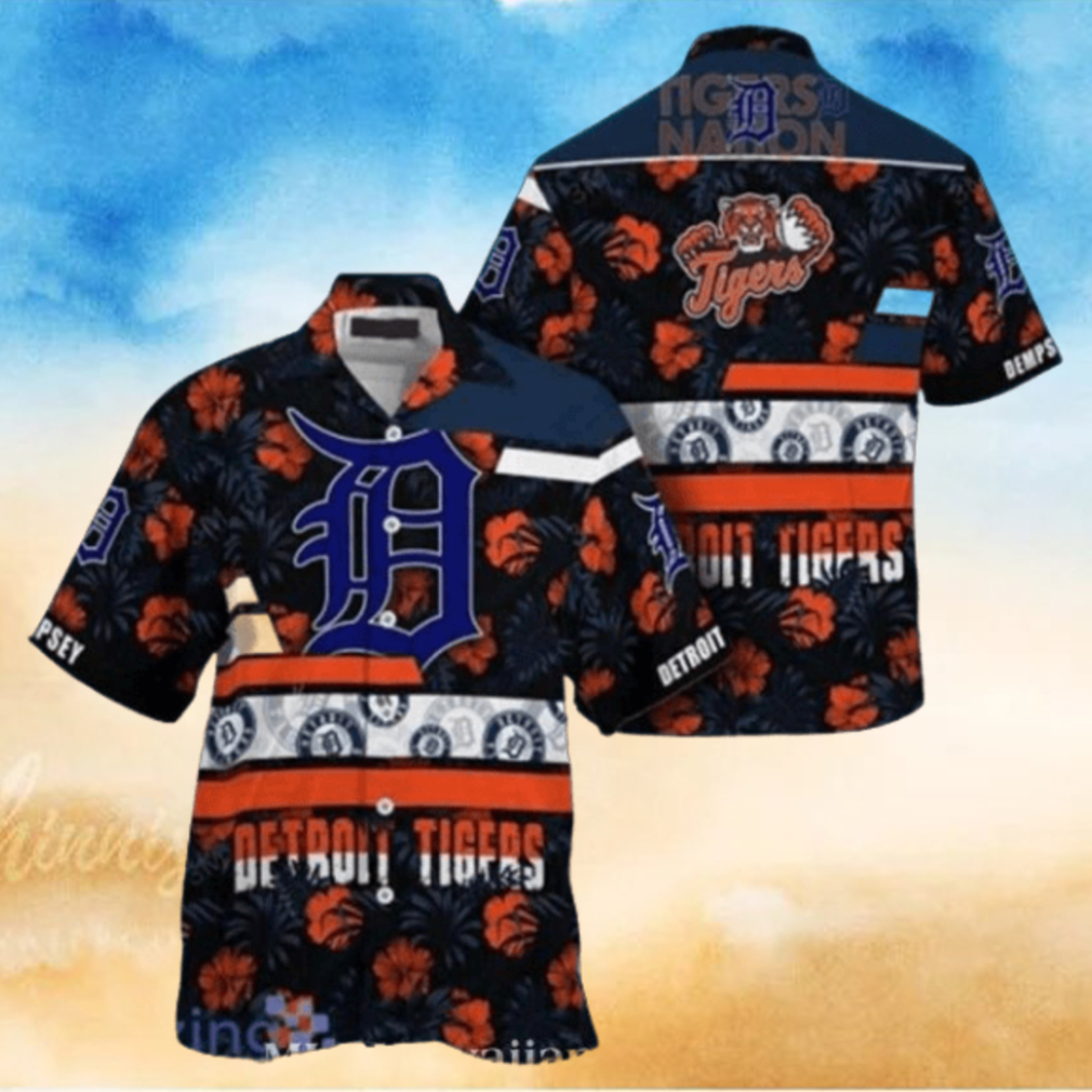 Tropical Floral Motifs Detroit Tigers Aloha Shirt Tropical Floral Motifs Detroit Tigers Aloha Shirt