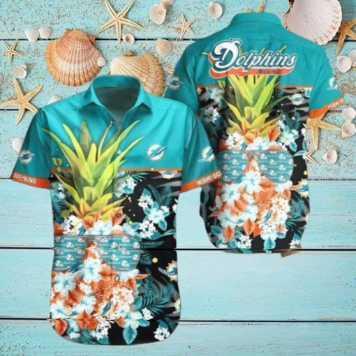 Tropical Flower Miami Dolphins Hawaiian Shirt Gift Aloha Shirt