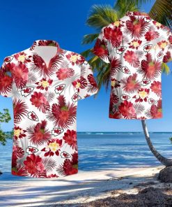 Tropical Flower Pattern On White Theme Hawaiian Shirt