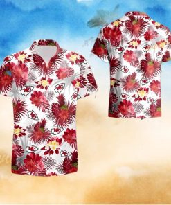 Tropical Flower Pattern On White Theme Hawaiian Shirt