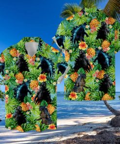 Tropical Godzilla Hawaiian Shirts For Men Women Funny Hibiscus Hawaiian