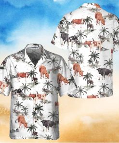 Tropical Island And Cows Pattern Cow Hawaiian Shirt, Tropical Cow Shirt For Men And Women, Cow Print Shirt