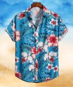 Tropical Leaf Flower Print Men s Casual Short Sleeve Hawaiian Shirt Men s Shirt For Summer Vacation Resort