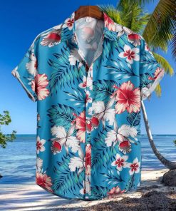 Tropical Leaf Flower Print Men s Casual Short Sleeve Hawaiian Shirt Men s Shirt For Summer Vacation Resort