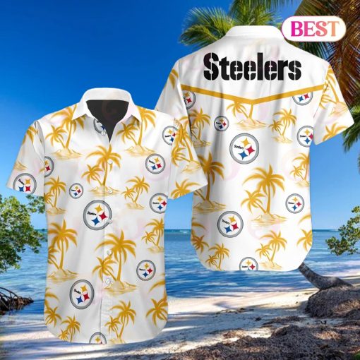 Tropical NFL Pittsburgh Steelers Button Shirt