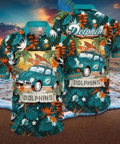 Tropical Pattern NFL Miami Dolphins Hawaiian Shirt Vacation Gift