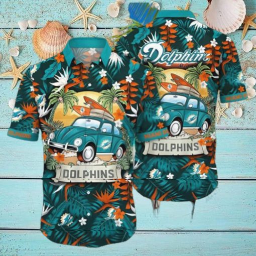 Tropical Pattern NFL Miami Dolphins Hawaiian Shirt Vacation Gift