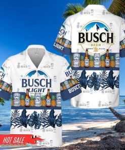 Tropical Pineapple Busch Light Short Sleeve Hawaiian Shirt