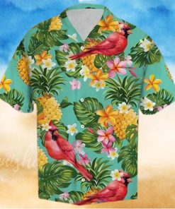Tropical Pineapple Cardinal Hawaiian Shirt