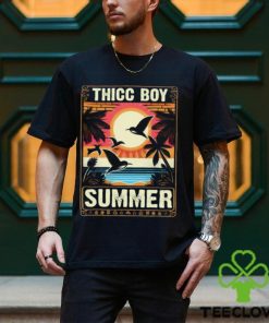 Tropical Thicc Boy Summer with Palm Tree Sunset T Shirt