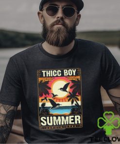 Tropical Thicc Boy Summer with Palm Tree Sunset T Shirt