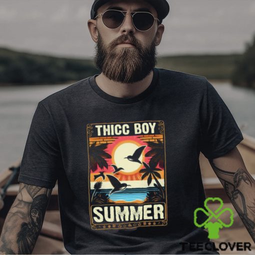 Tropical Thicc Boy Summer with Palm Tree Sunset T Shirt