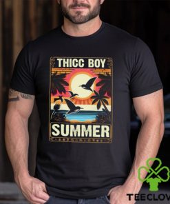 Tropical Thicc Boy Summer with Palm Tree Sunset T Shirt