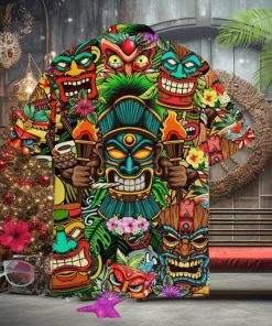 Tropical Tiki Head Hawaiian Shirt, Gift For Men And Women