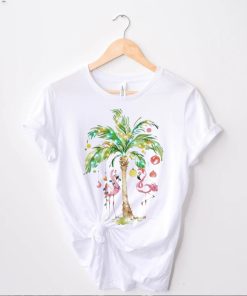 Tropical and flamingo Christmas t shirt