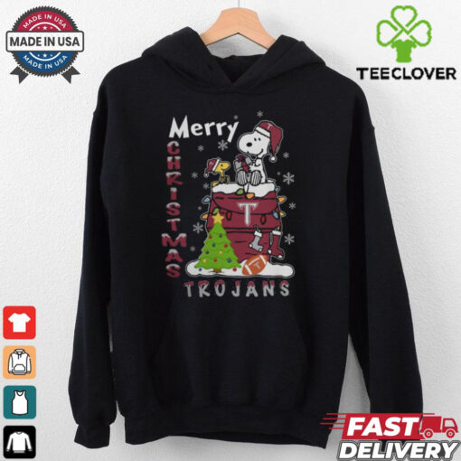 Troy Trojans Snoopy And Woodstock Merry Christmas Shirt