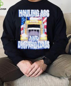 Truck Hauling ass and dropping loads American flag shirt