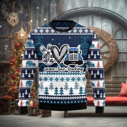 Truck Peace Love Ugly Christmas Sweater Gift Men Women