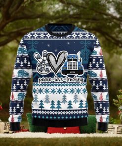 Truck Peace Love Ugly Christmas Sweater Gift Men Women