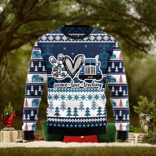 Truck Peace Love Ugly Christmas Sweater Gift Men Women