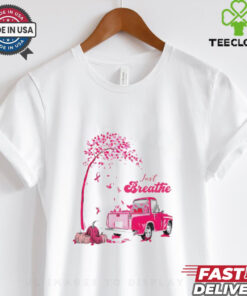 Truck just breathe Fall Breast Cancer Halloween shirt